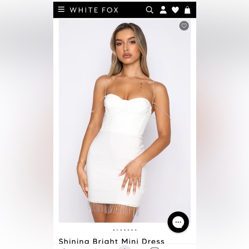 Shining Bright Mini Dress White - white fox boutique